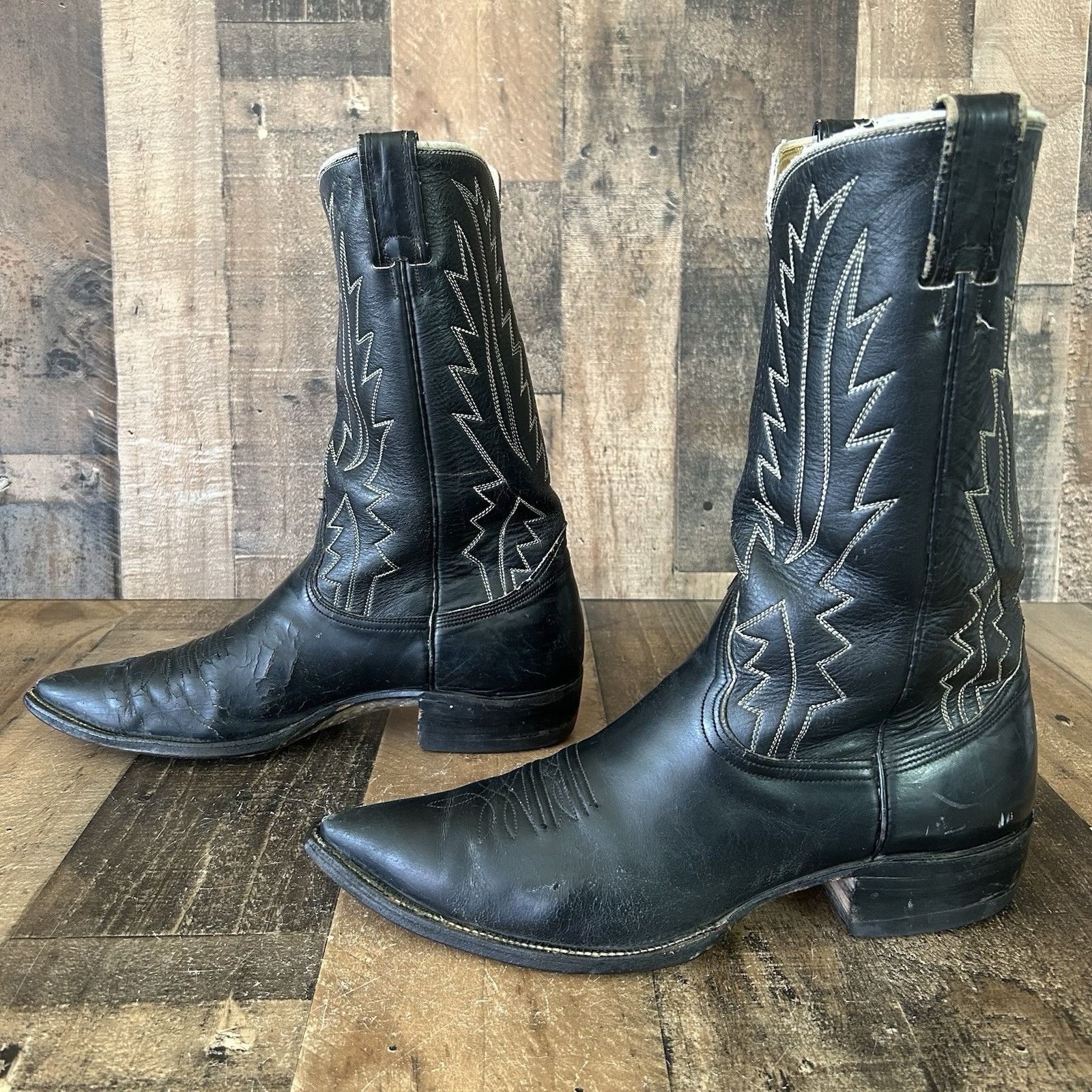 Nocona Boots Nocona Vintage Black Western Cowboy Boots Mens 13 A Size US 13 / EU 46 - 11 Thumbnail
