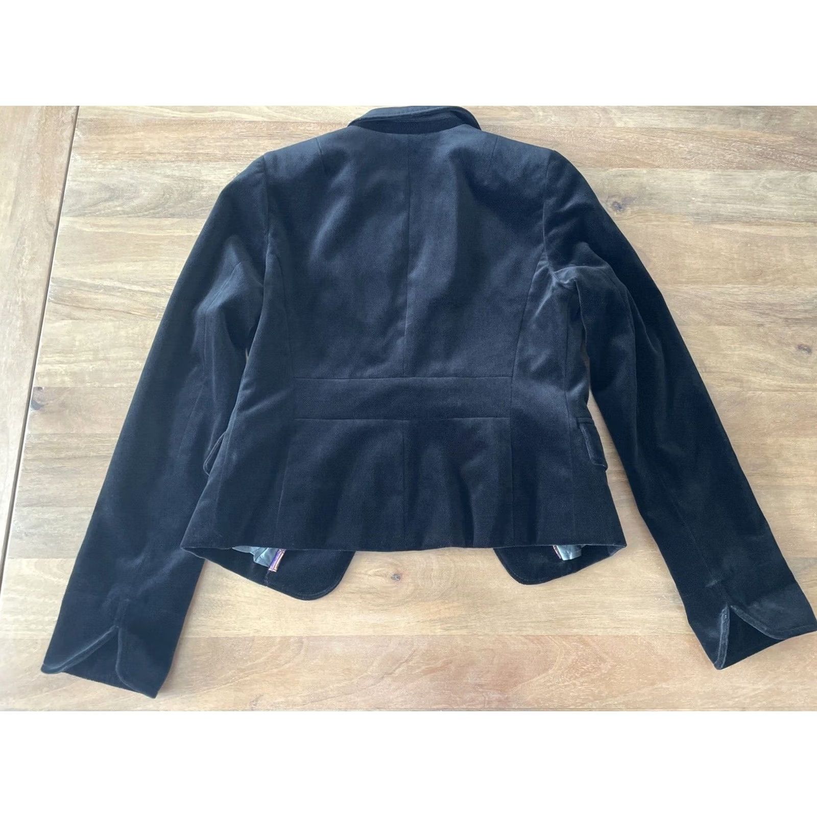 J.Crew VINTAGE J. Crew Velour Blazer Womens 4 Black Sport Jacket Office Career Preppy Size S / US 4 / IT 40 - 2 Thumbnail