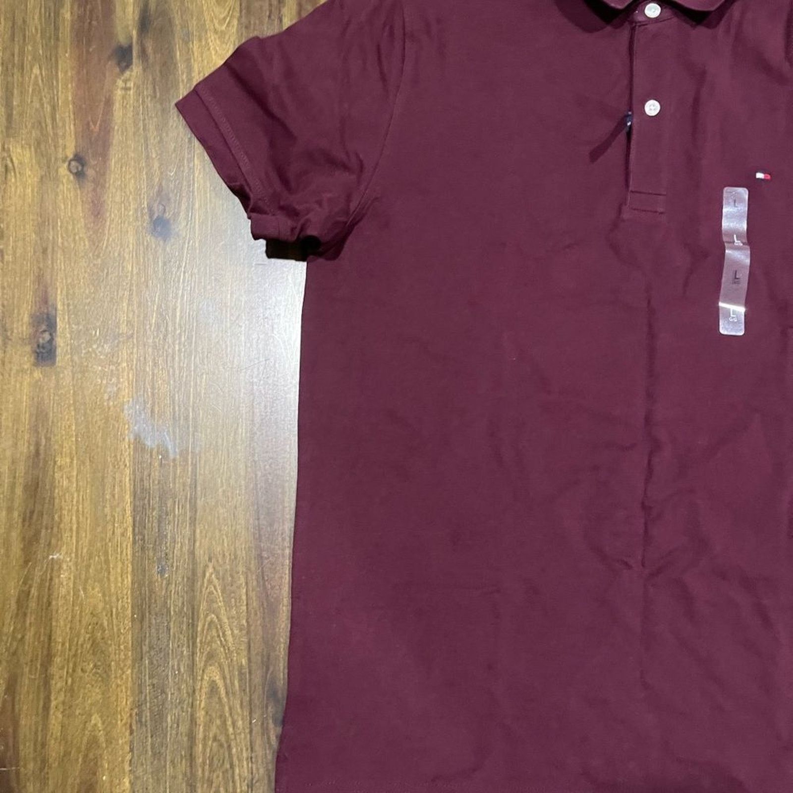 Tommy Hilfiger Tommy Hilfiger Men's Slim Fit Polo Maroon Red Size L Size US L / EU 52-54 / 3 - 6 Thumbnail