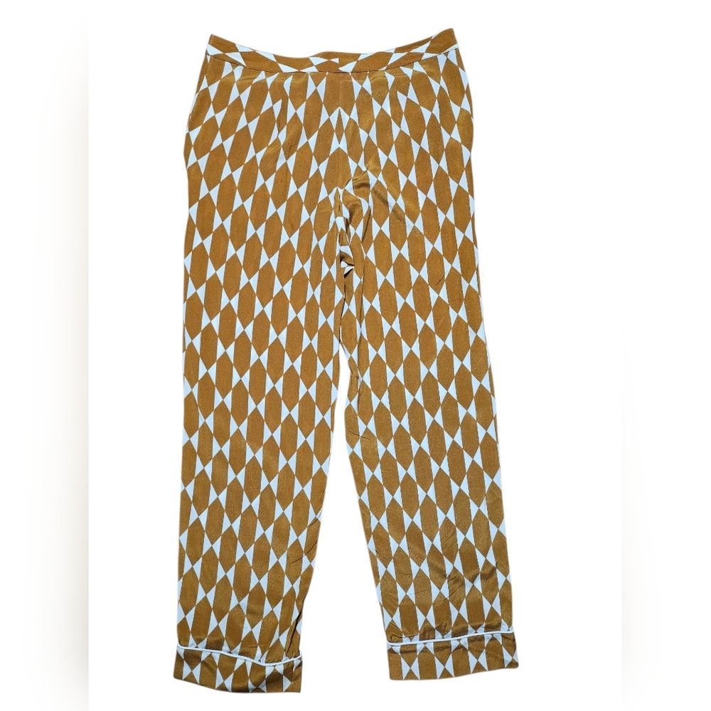 Tory Burch NWT Tory Burch Devi Pant Gold Diamond Tile Size 0 Size 25" / US 0 / IT 36 - 3 Thumbnail