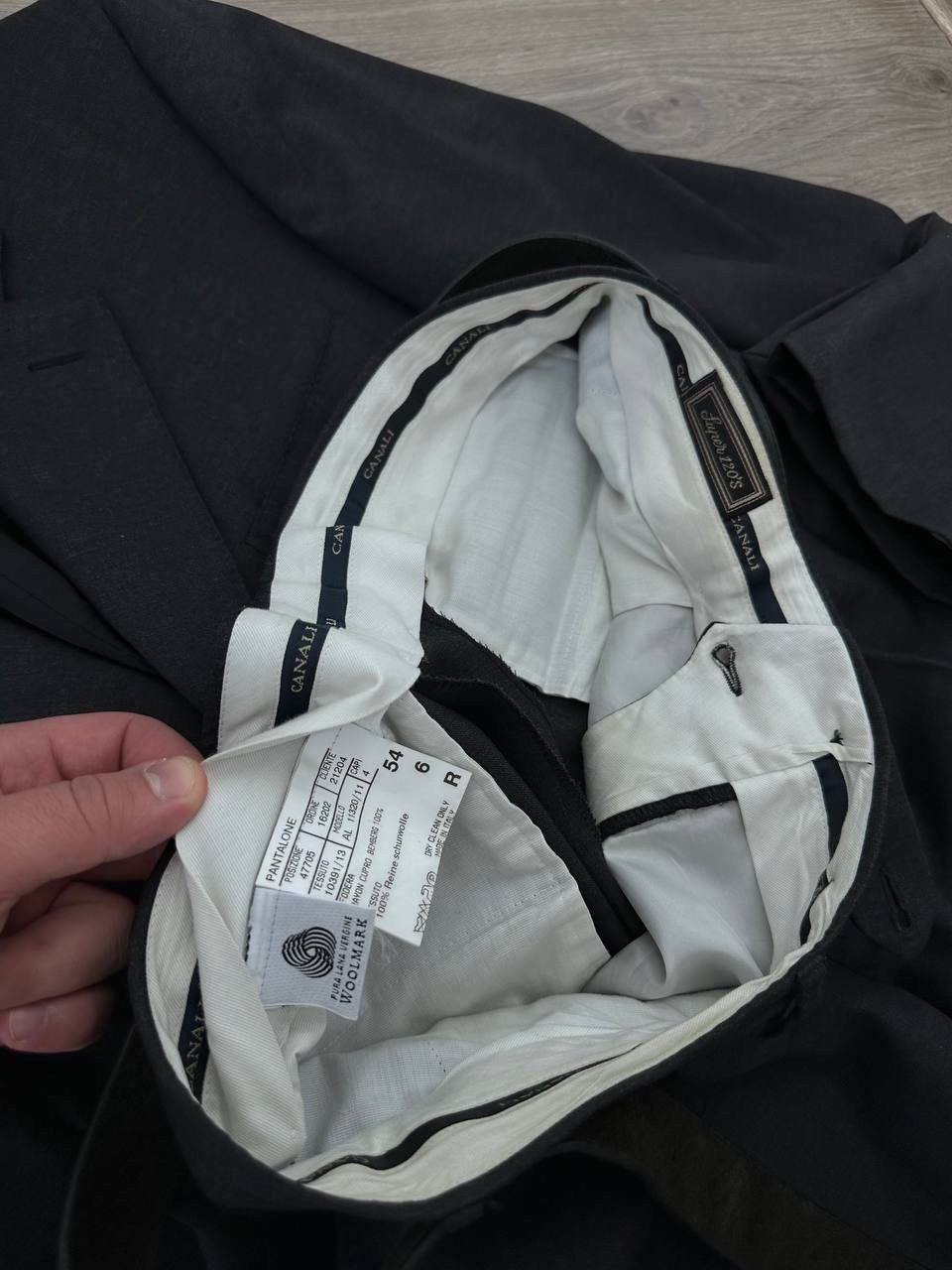 Canali × Vintage Vintage Canali Men's Trousers+Jacket Gray Loro Piana Suit Size 54L - 13 Thumbnail