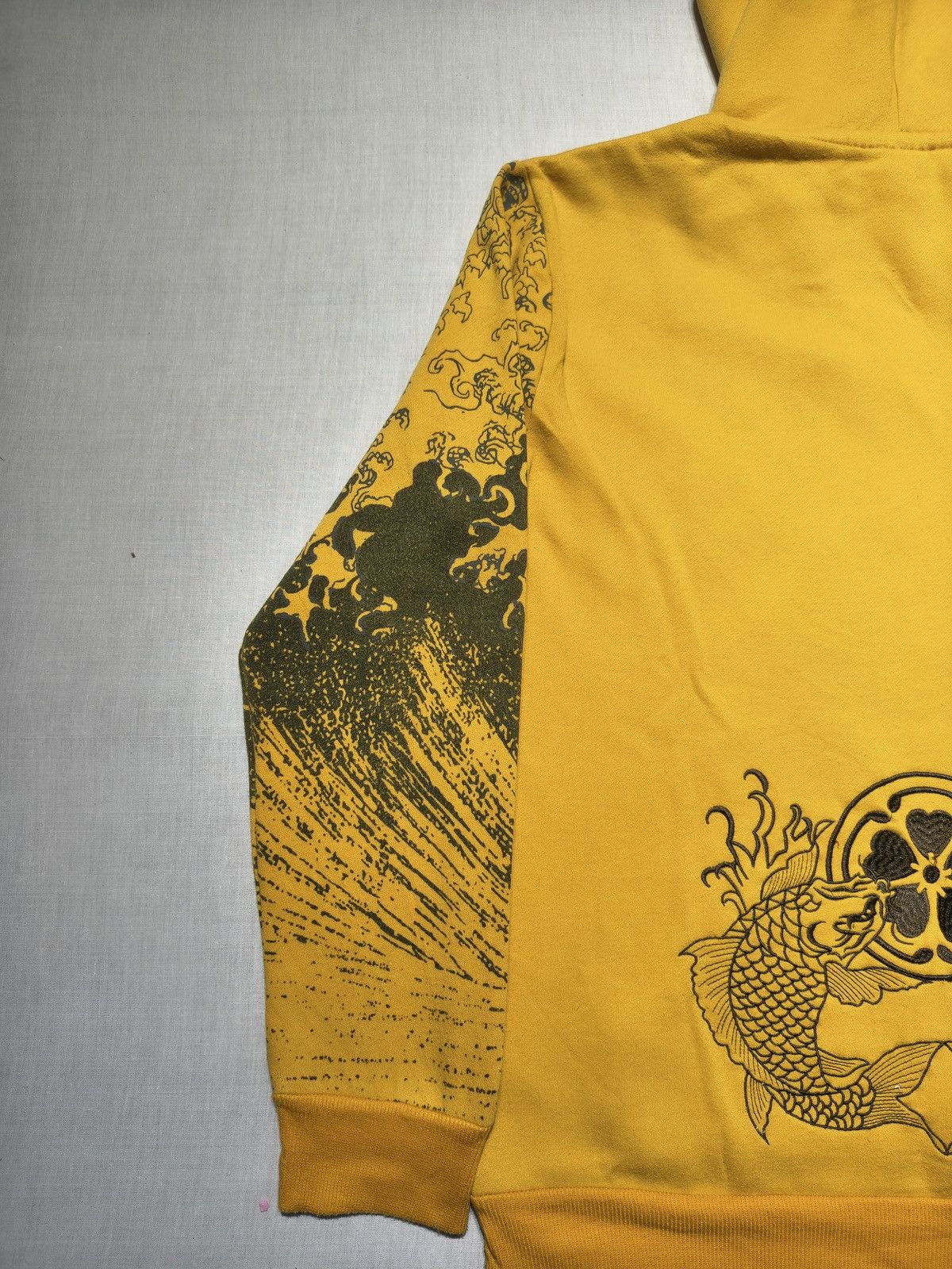 Japanese Brand NIPPON BLUE JAPANESE BLOSSOM KOI FISH EMBROIDERY HOODIE(028) Size US S / EU 44-46 / 1 - 4 Thumbnail