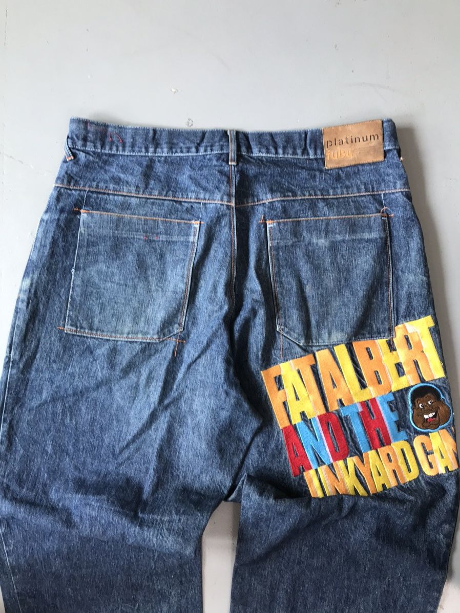 Vintage crazy platinum Fubu embroidered denim