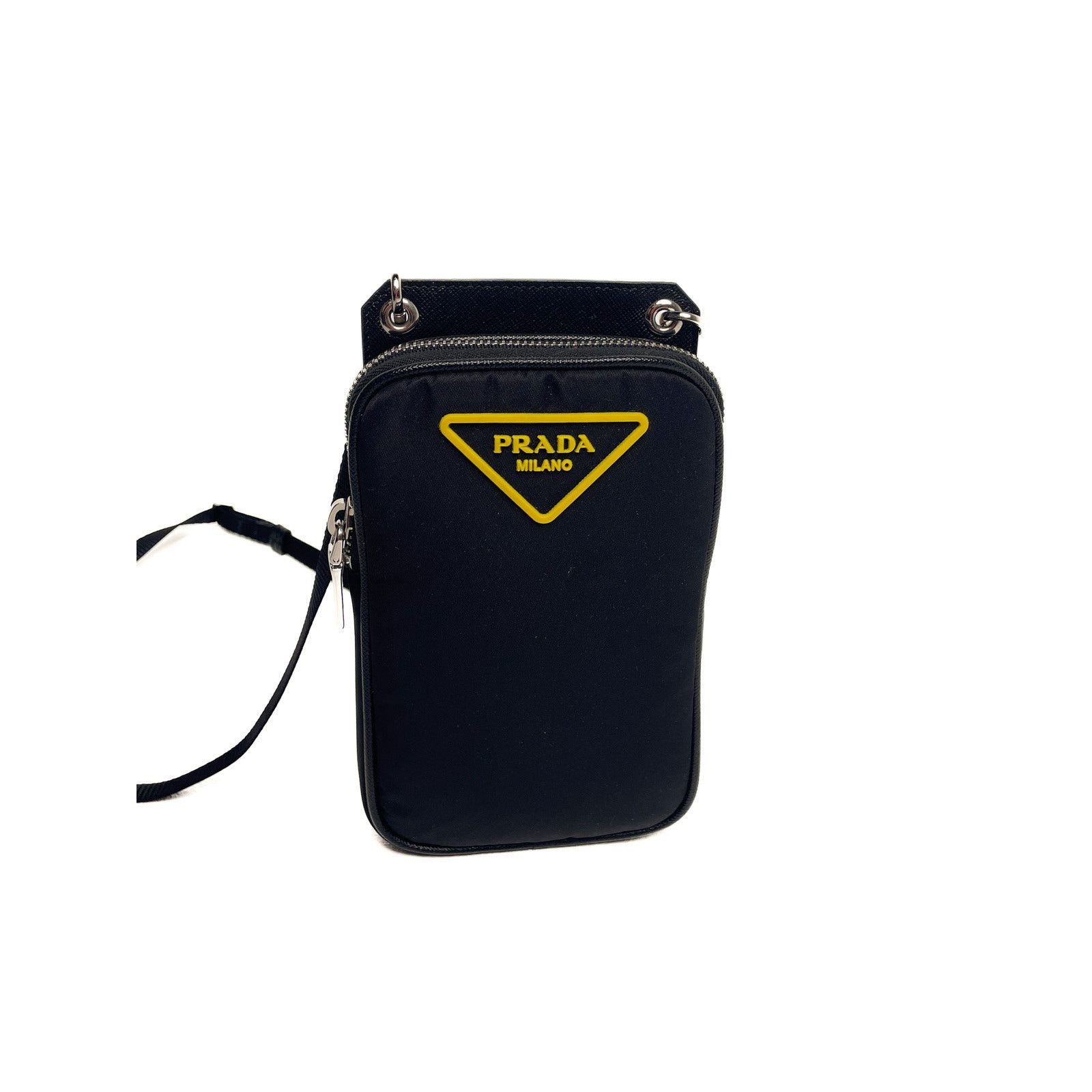 Prada Black Pouch with Yellow Logo Size ONE SIZE - 7 Thumbnail