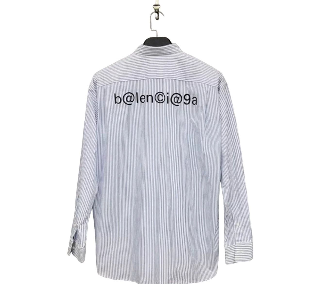 Balenciaga Balenciaga Striped Logo Print Shirt Size M Size US M / EU 48-50 / 2 - 1 Thumbnail