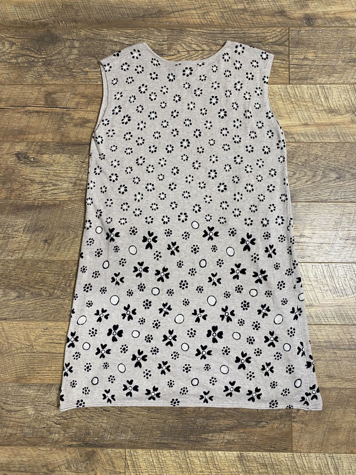Gudrun Sjoden Organic Cotton Floral Knit Boho Dress Large