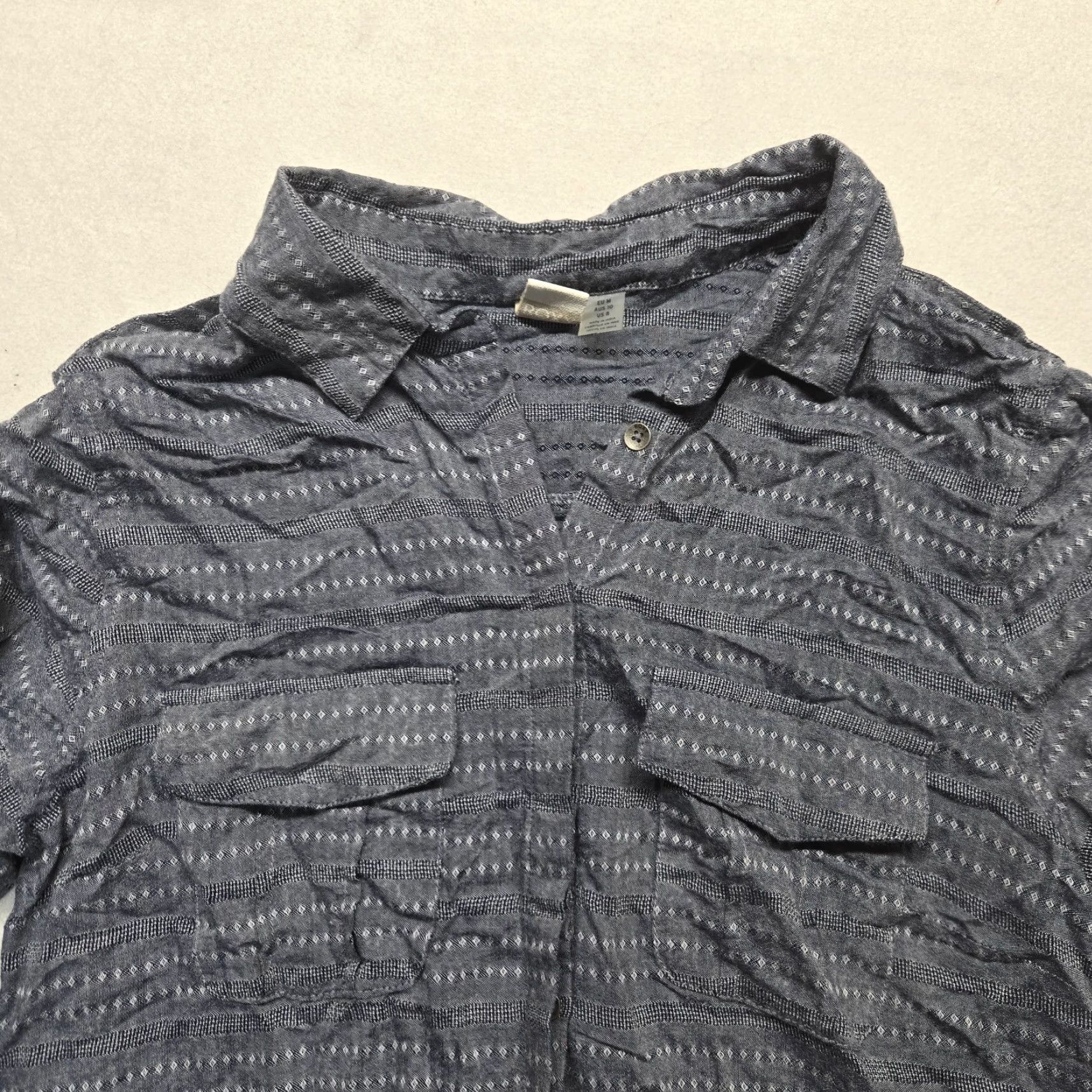 Vintage ROXY Shirt Gray Long Sleeve Button Up Blouse Adult Women's 8 Top Size M / US 6-8 / IT 42-44 - 2 Thumbnail