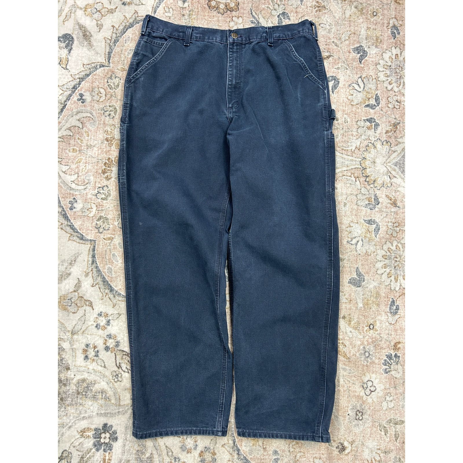 Carhartt Vintage Carhartt Canvas Work Wear Navy Blue Pants Size 37W Size US 37 - 1 Thumbnail