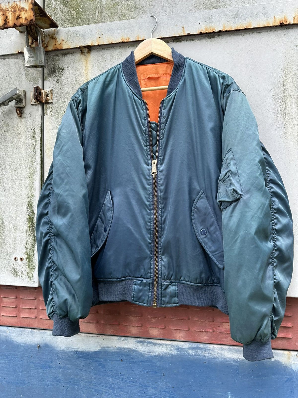 Vintage 🪖Vintage Faded Phantom MA-1 Man Intermediate Bomber Jacket Size US L / EU 52-54 / 3 - 5 Thumbnail