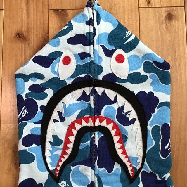 Bape BAPE ABC camo Blue shark full zip hoodie a bathing ape Size US L / EU 52-54 / 3 - 3 Thumbnail
