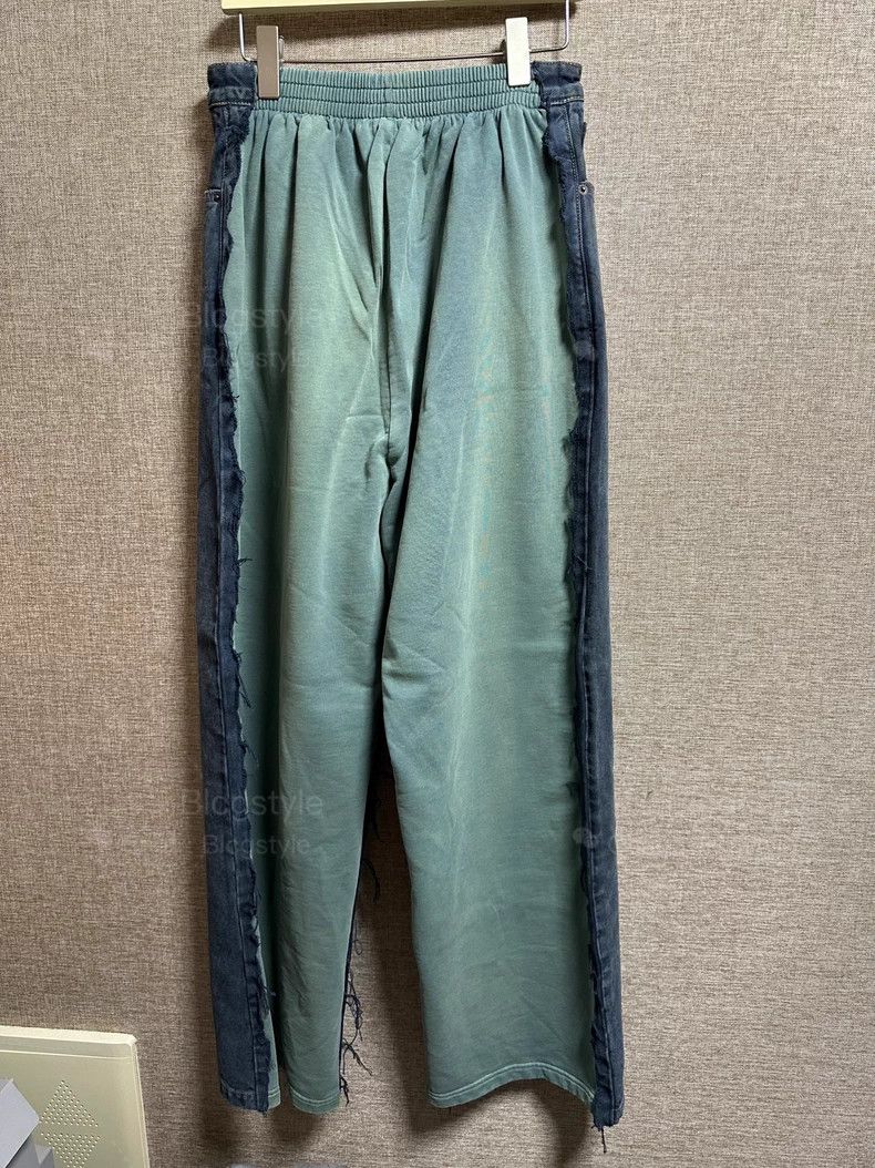 Balenciaga Balenciaga size XS Patchwork Material Wide Leg Denim Pants Size US 27 - 2 Thumbnail