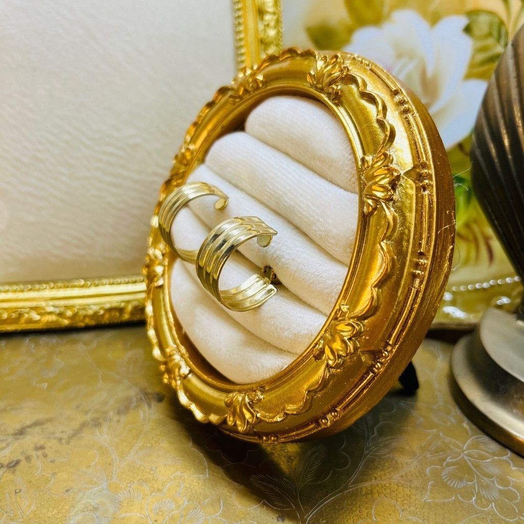 Vintage Vintage Gold Toned Hoop Earrings Clip On Retro Glam Size ONE SIZE - 3 Thumbnail