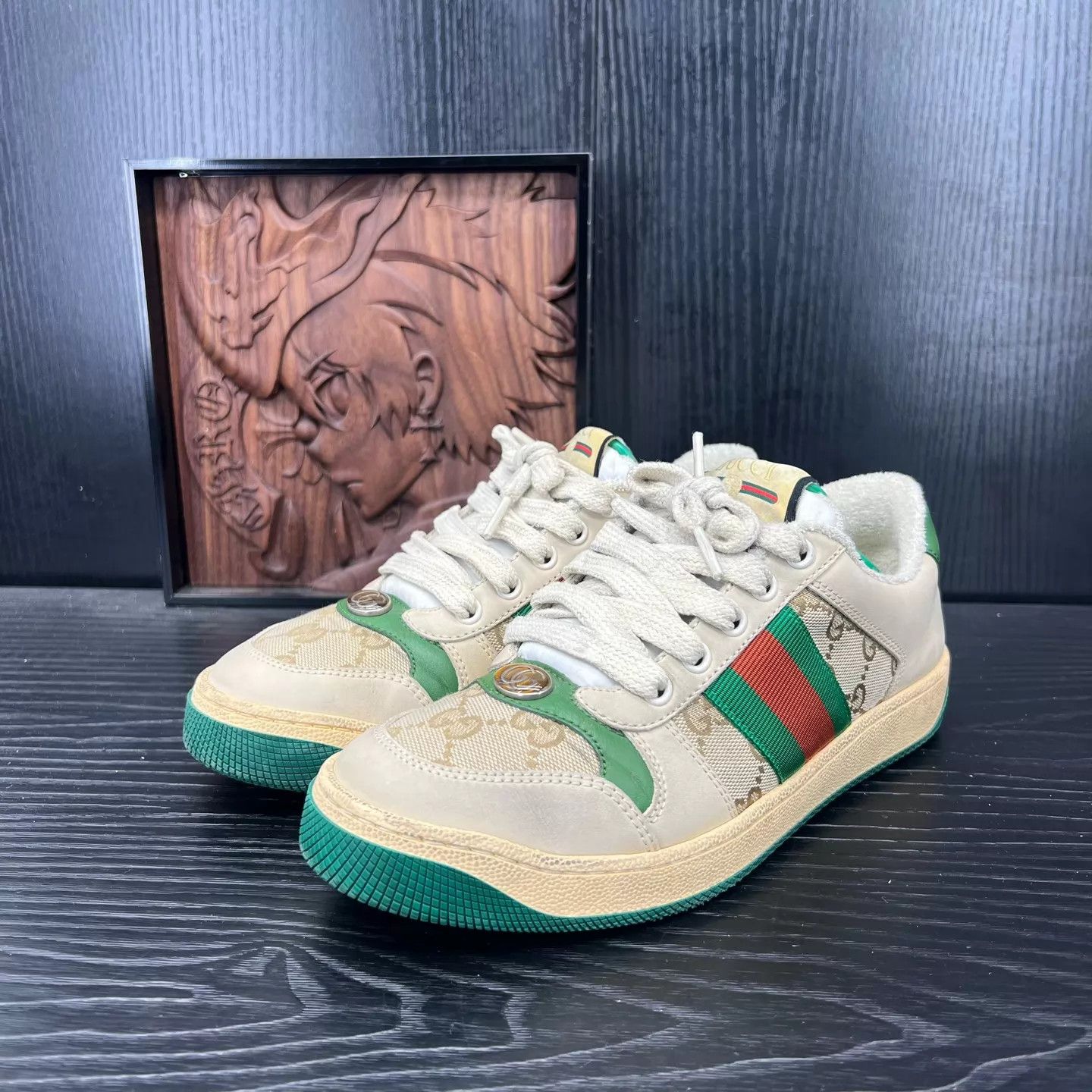 Gucci Gucci Distressed Sneaker Gray Green Women's 36 Worn Once Size US 5.5 / IT 35.5 - 1 Thumbnail