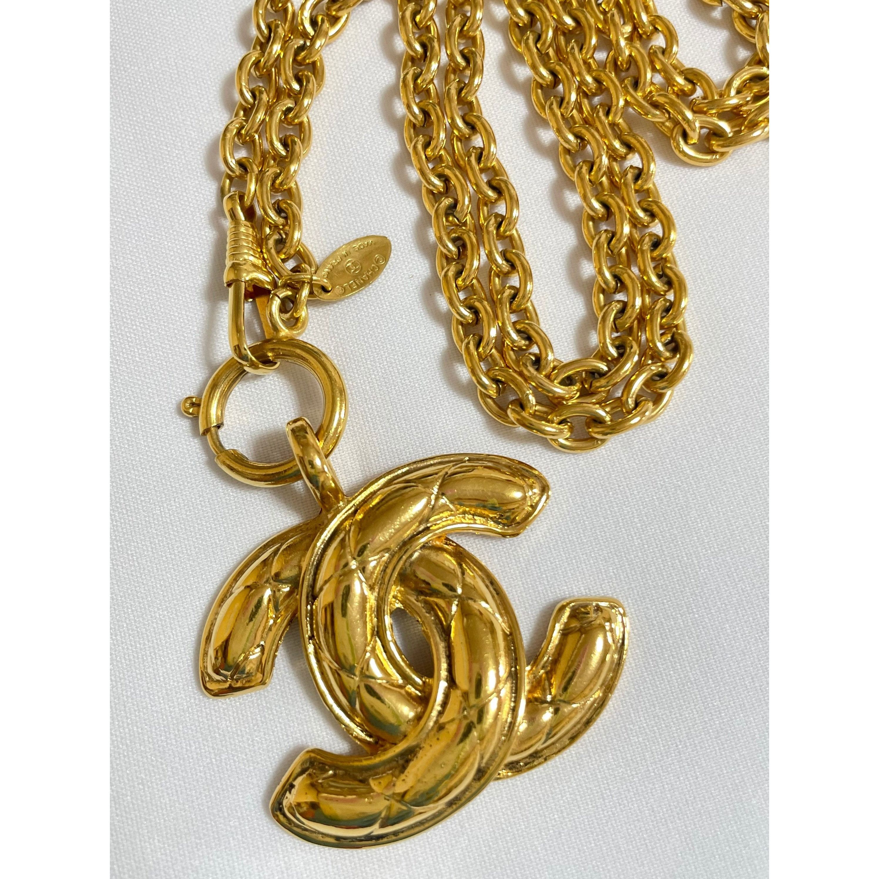 Chanel MINT. Vintage CHANEL classic chain necklace with cc mark Size ONE SIZE - 2 Thumbnail