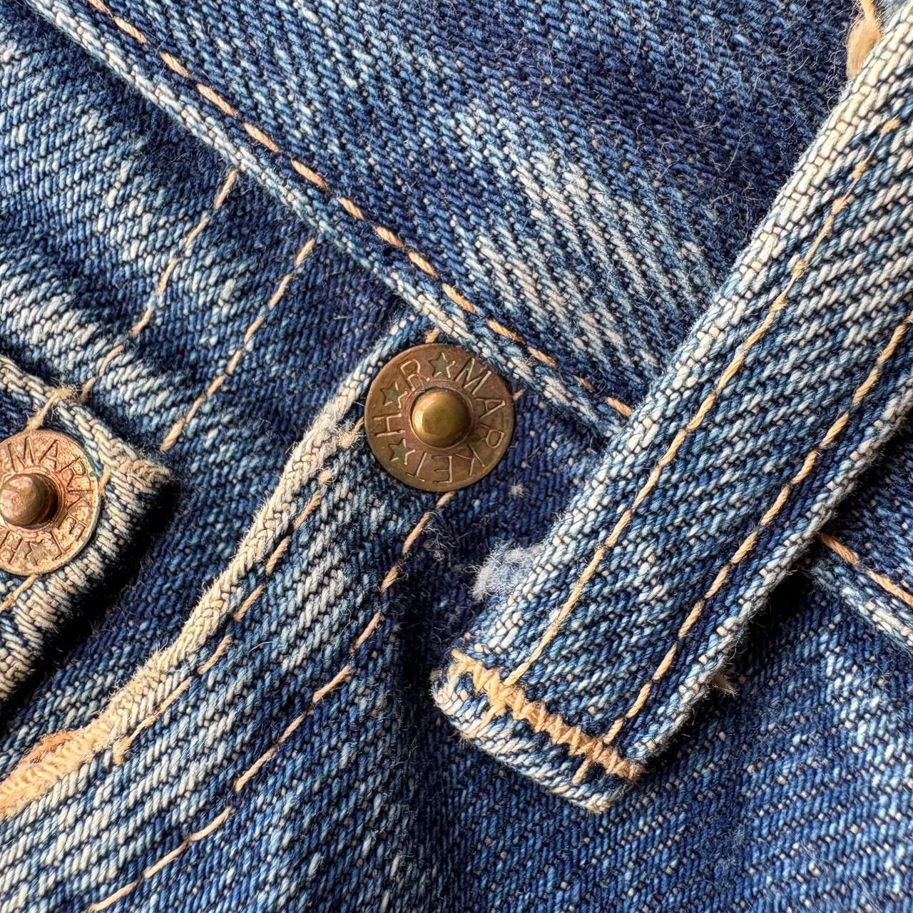 HOLLYWOOD RANCH MARKET Vintage 90’s HR Market Selvedge Distress Mud Wash Blue Pants Size US 34 / EU 50 - 16 Thumbnail