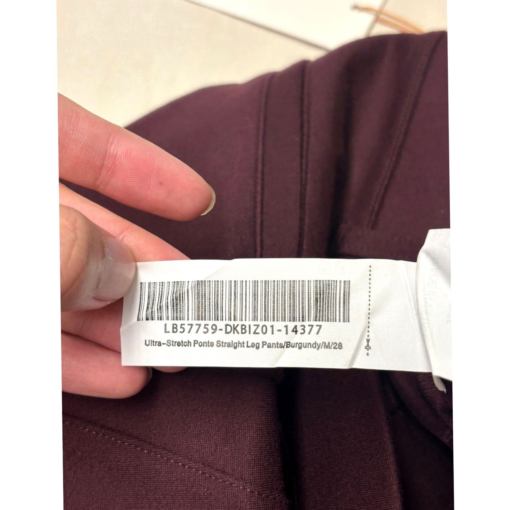 Quince Quince Pants Women M 30X29 Burgundy Petite Ultra-Stretch Ponte Straight Leg NWT Size 32" / US 10 / IT 46 - 5 Thumbnail