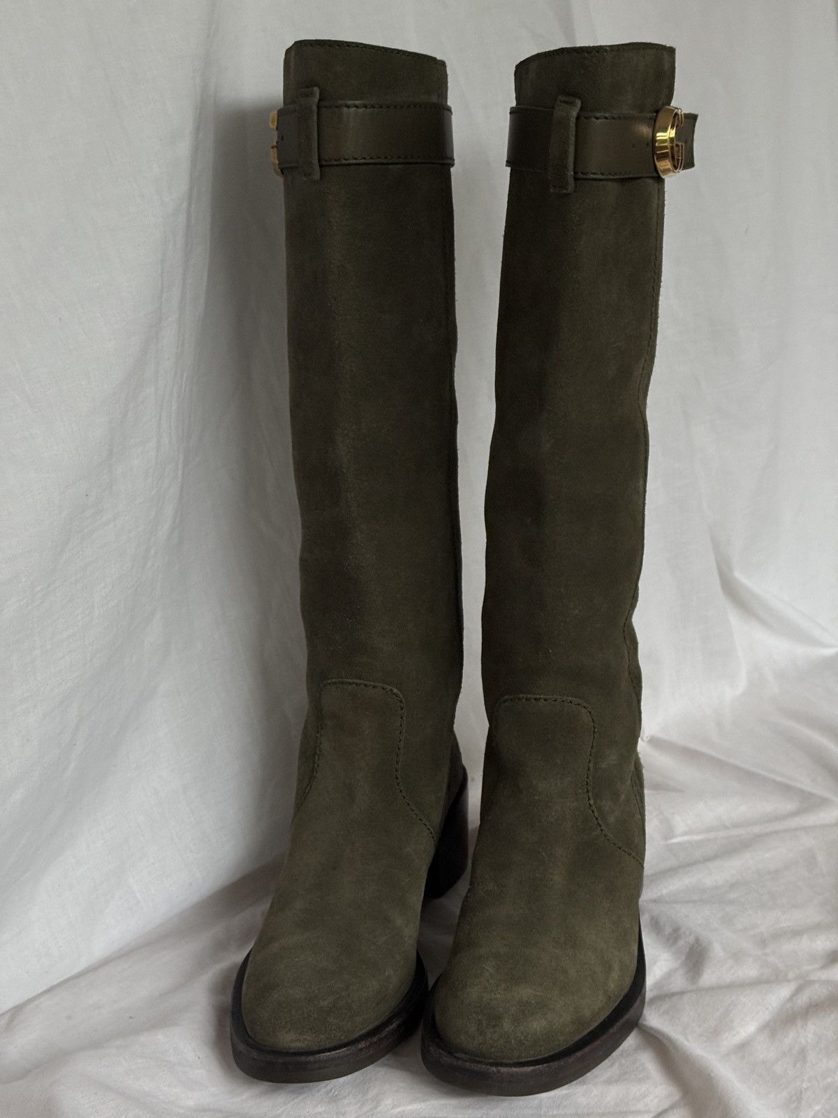 Designer × Gucci Gucci Suede Khaki Riding Boots Size US 4 / IT 34 - 4 Thumbnail