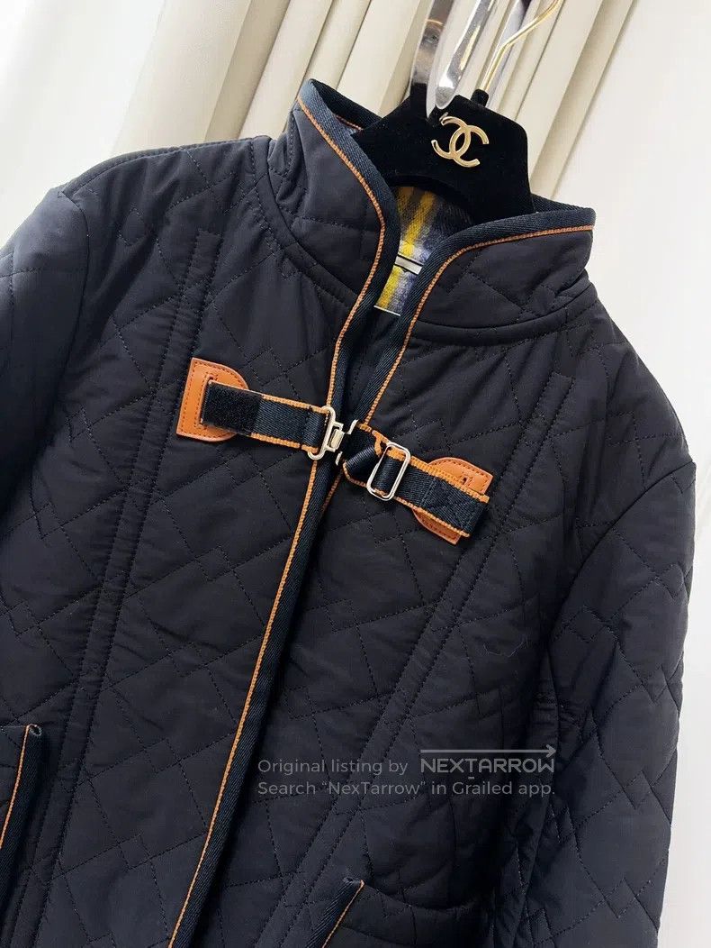 Hermes Hermes Dark Blue Stand Collar Two Pockets Irregular Hem Co Size XXS / US 00 / IT 34 - 3 Thumbnail
