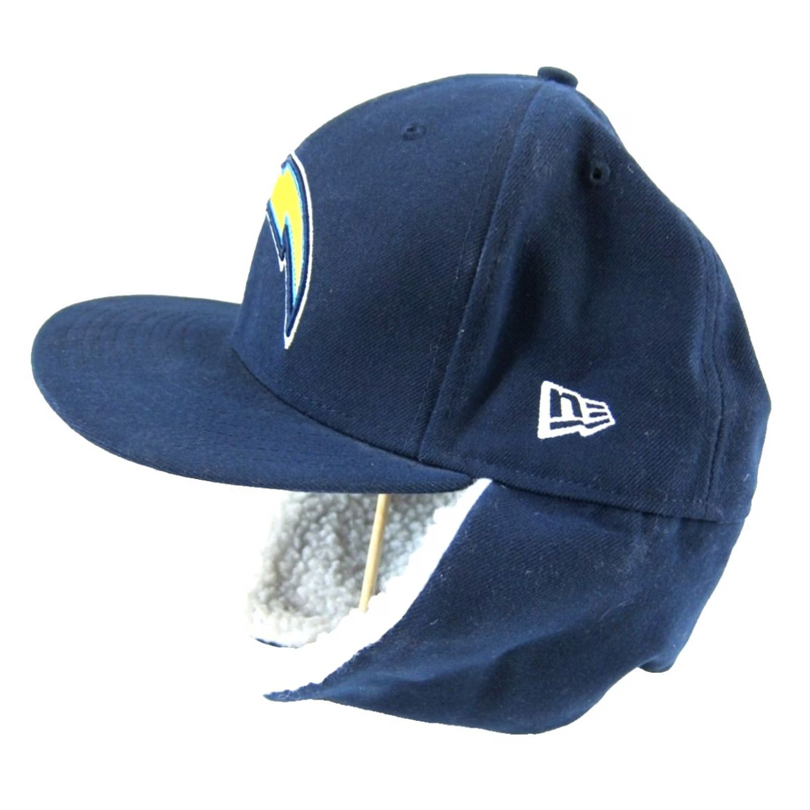 New Era NFL New Era San Diego Chargers Hat 7 1/2 Blue Faux Fur Ear Flap Brim 59Fifty Men Size ONE SIZE - 2 Thumbnail