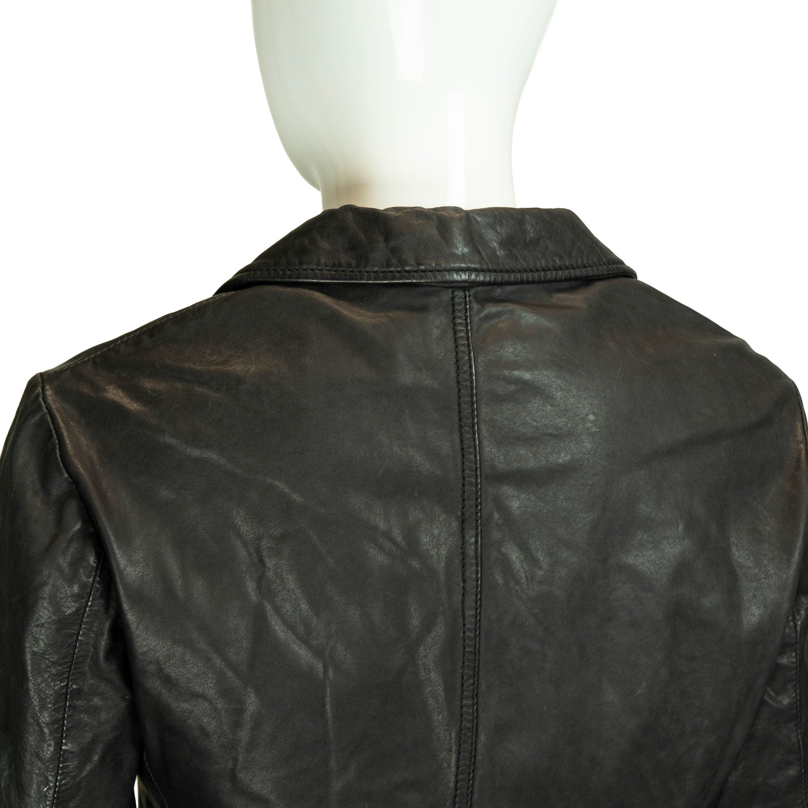 John Galliano JOHN GALLIANO Women Black Leather Jacket Size M / US 6-8 / IT 42-44 - 4 Thumbnail