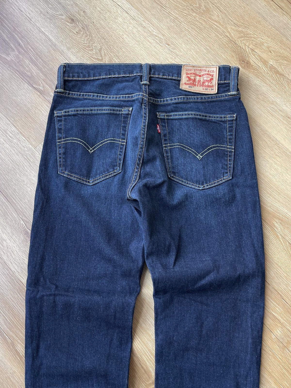 Levi's Levi's 511 Slim Fit Blue Denim Jeans Dark Wash Classic Size US 31 - 6 Thumbnail