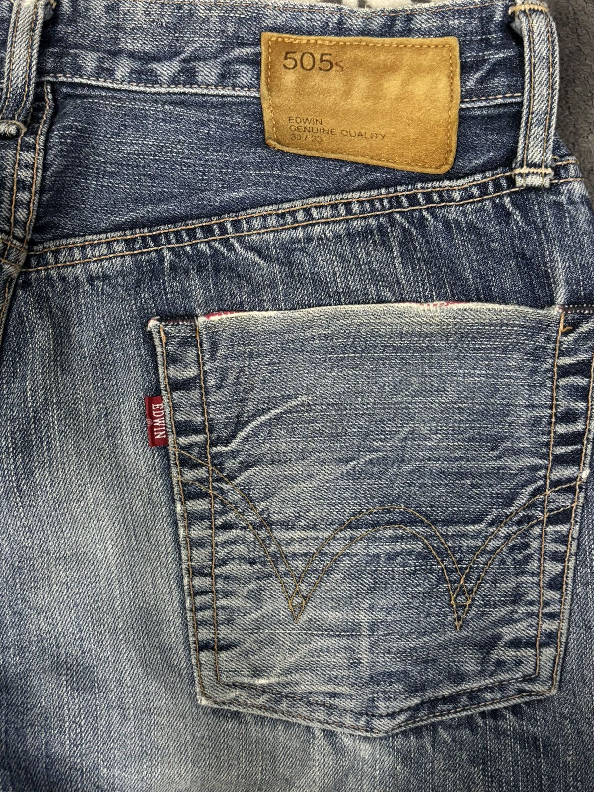 Edwin Vintage Edwin 505s Selvedge Classic Fit Distressed Jeans Size US 30 / EU 46 - 13 Thumbnail
