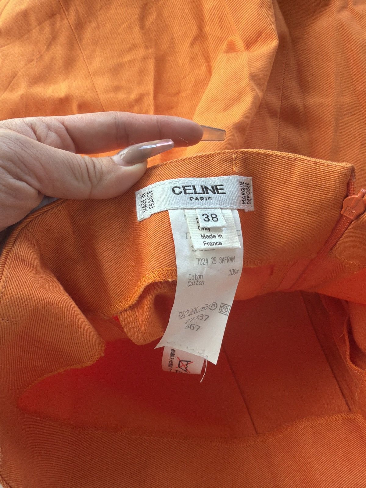 Celine Celine vintage midi skirt orange Size 27" / US 4 / IT 40 - 3 Thumbnail