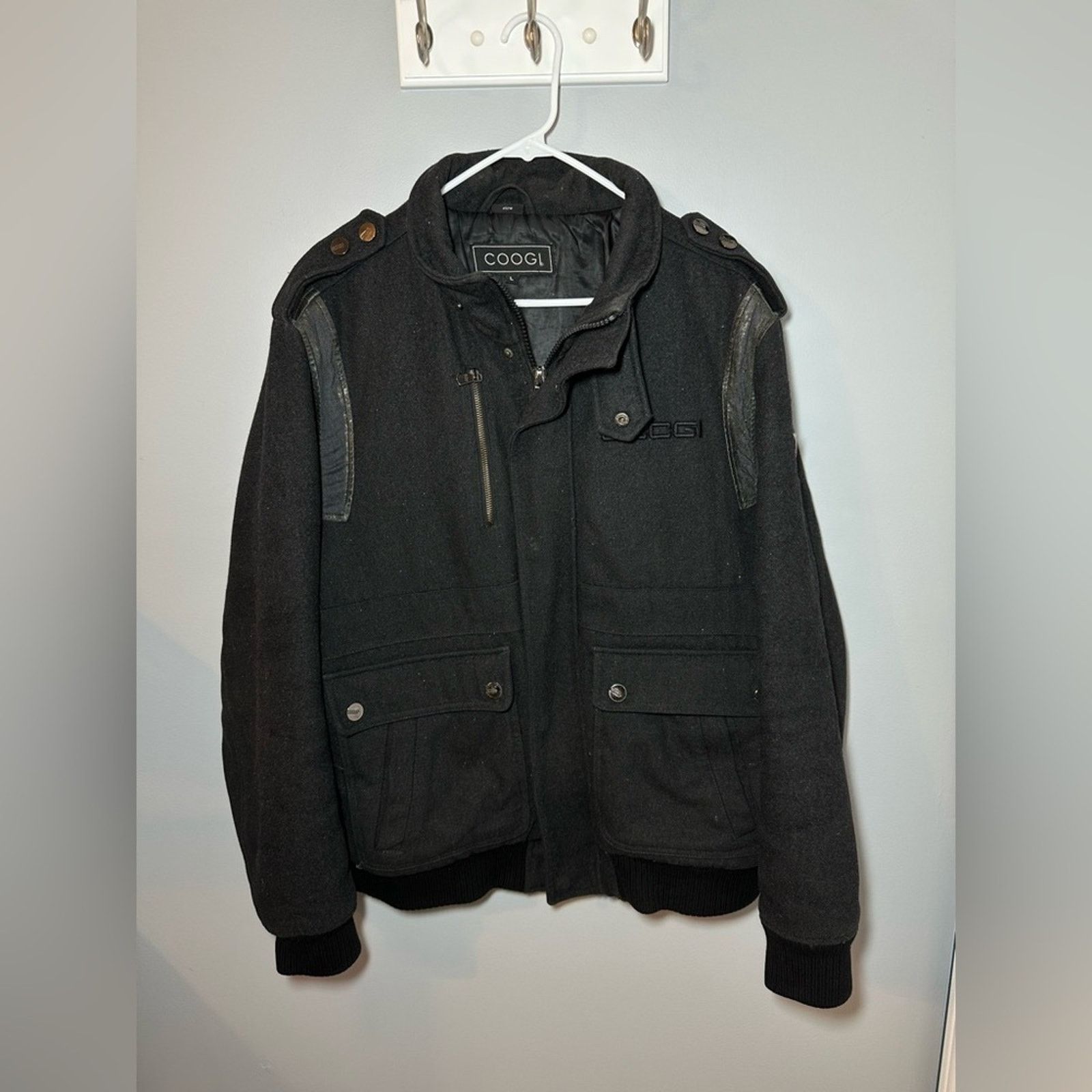 Coogi Vintage Coogi Dark Gray Wool Blend Coat Jacket- Men’s Sz L Size US L / EU 52-54 / 3 - 1 Thumbnail