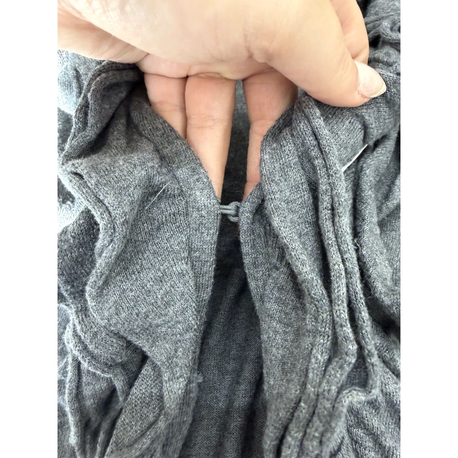 Vintage INC International Concepts Womens Sweater XL Gray Long Sleeve Ruffled Cardigan Warm Knit Size XL / US 12-14 / IT 48-50 - 2 Thumbnail