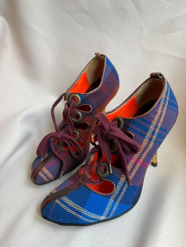 Vivienne Westwood Vivienne Westwood Blue Plaid Heels - dmc Size US 5 / EU 37 - 1 Thumbnail