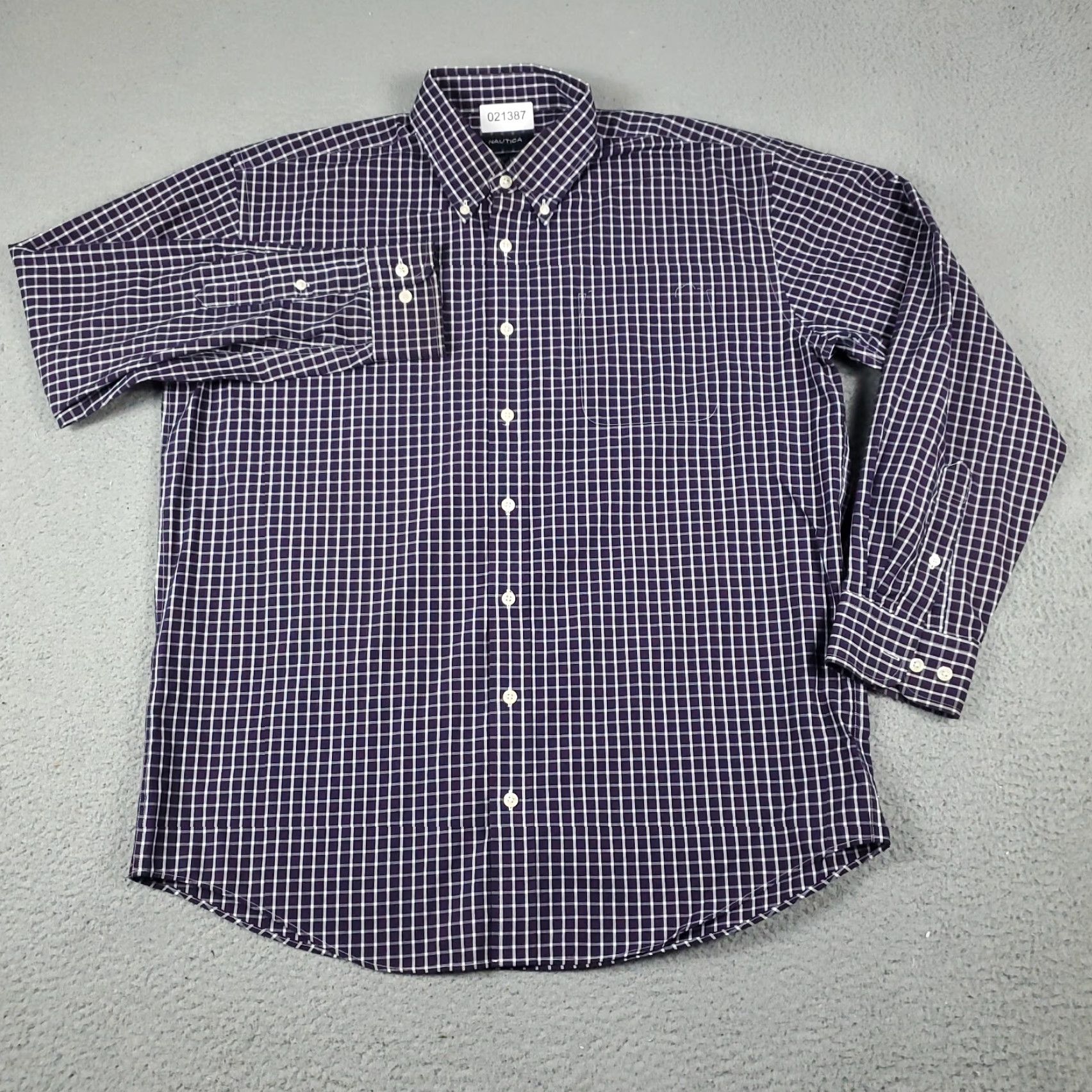 Nautica Nautica Shirt Mens Size 16.5 Blue Plaid Button-Up Short Sleeve Casual Classic Preppy Size US L / EU 52-54 / 3 - 2 Thumbnail
