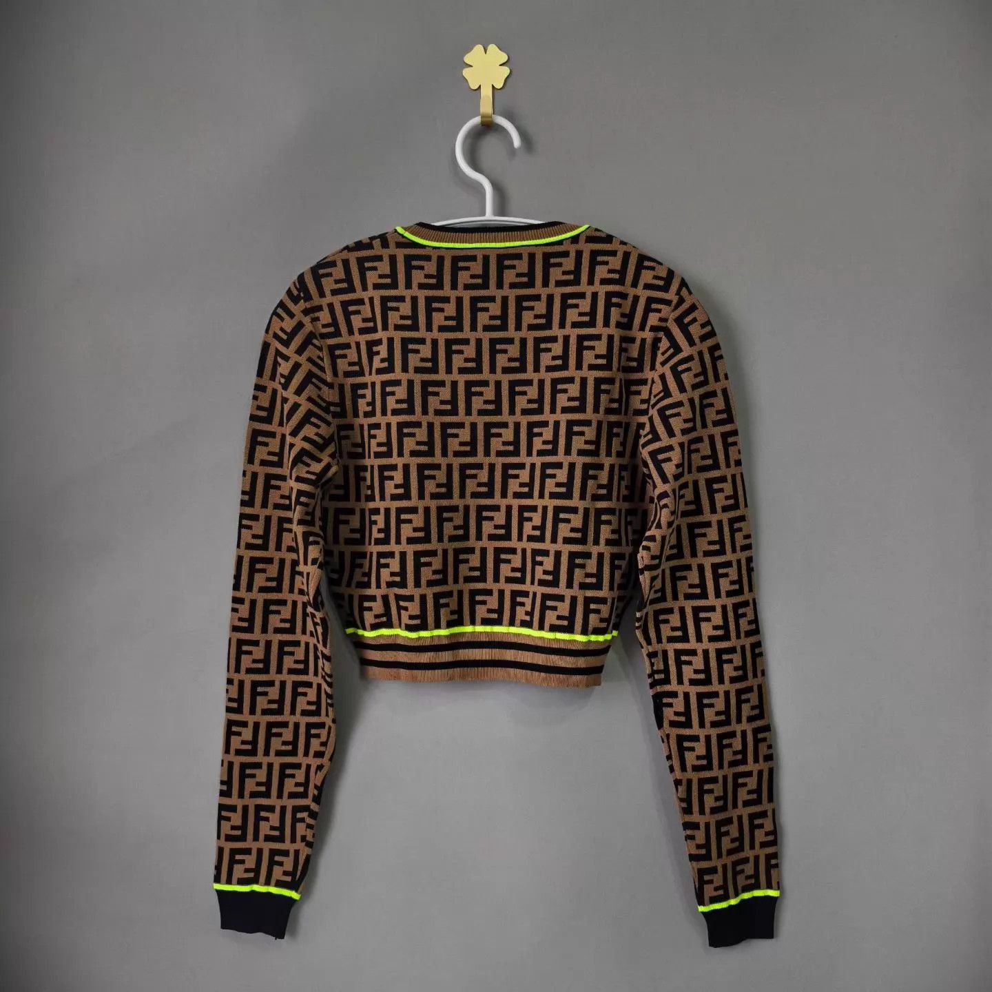 Fendi Fendi FF Monogram all over short knit top 38 Size XS / US 0-2 / IT 36-38 - 2 Thumbnail