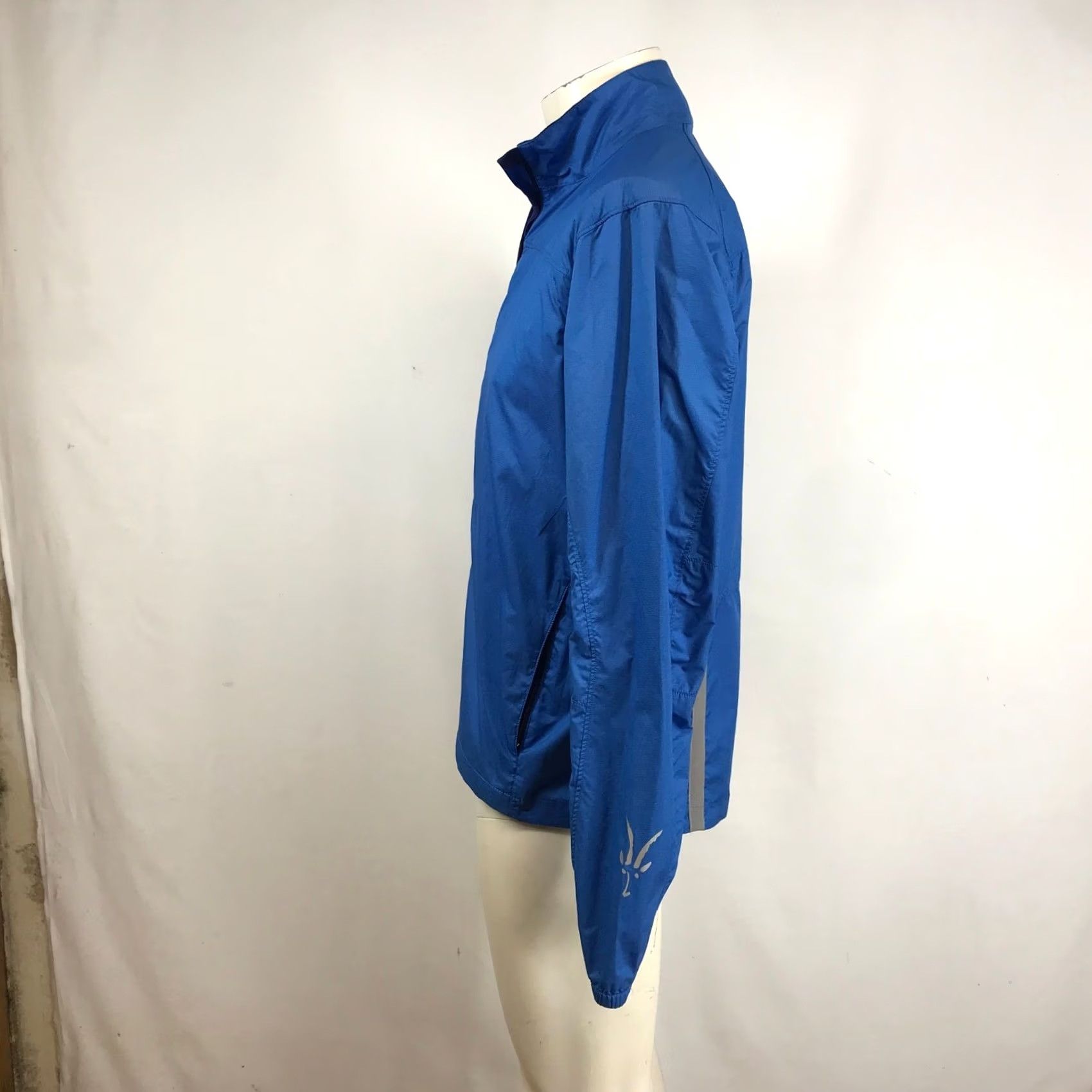 Vintage Ibex Mens Full Zip Windbreaker Jacket Blue Reflective Mock Neck Size M Size US M / EU 48-50 / 2 - 6 Thumbnail