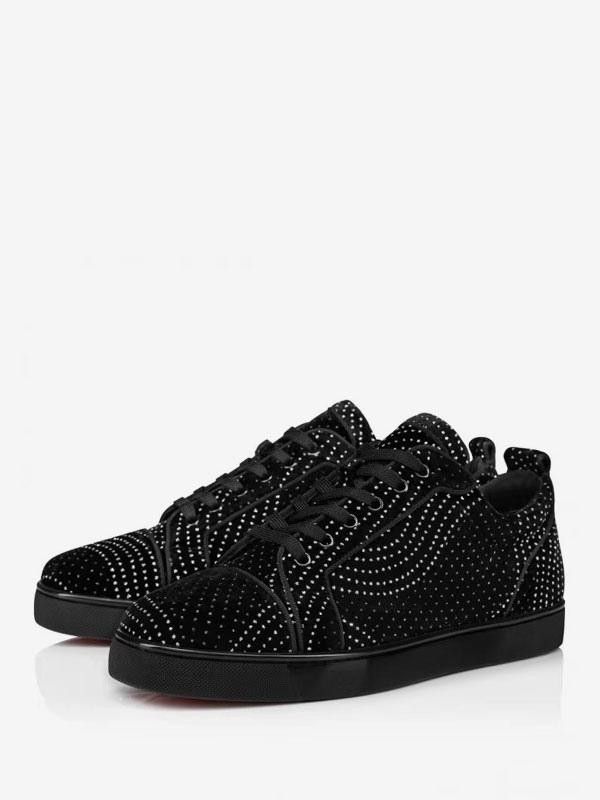 Christian Louboutin o1bcso1str1024 Louis Junio Orlato Flat in Black/Silver Size US 10.5 / EU 43-44 - 1 Thumbnail