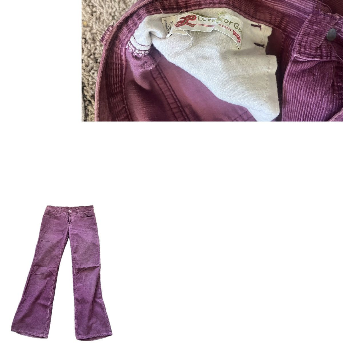 Levi's Vintage Clothing 1960’s Vintage Lavender Corduroys Levis for Gals White Label Size 27" / US 4 / IT 40 - 12 Thumbnail