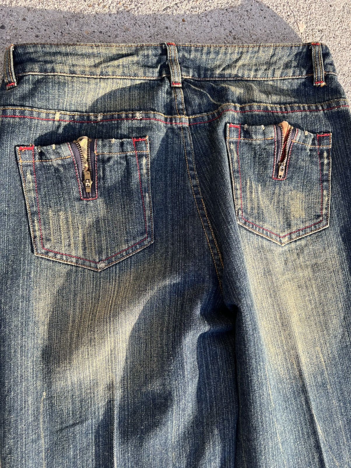 Vintage Y2K 2000’s Vintage Rain Blue Denim Plaid Retro Jeans Pants Size 28" / US 6 / IT 42 - 7 Thumbnail