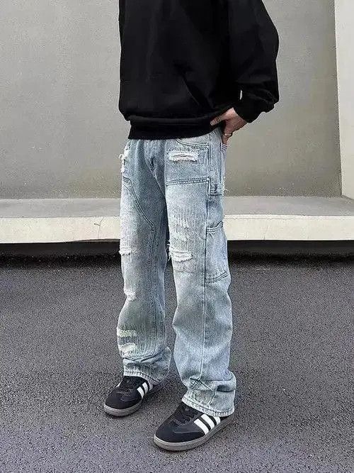 VIBE Distressed Washed Blue Denim Jeans Size US 30 / EU 46 - 4 Thumbnail