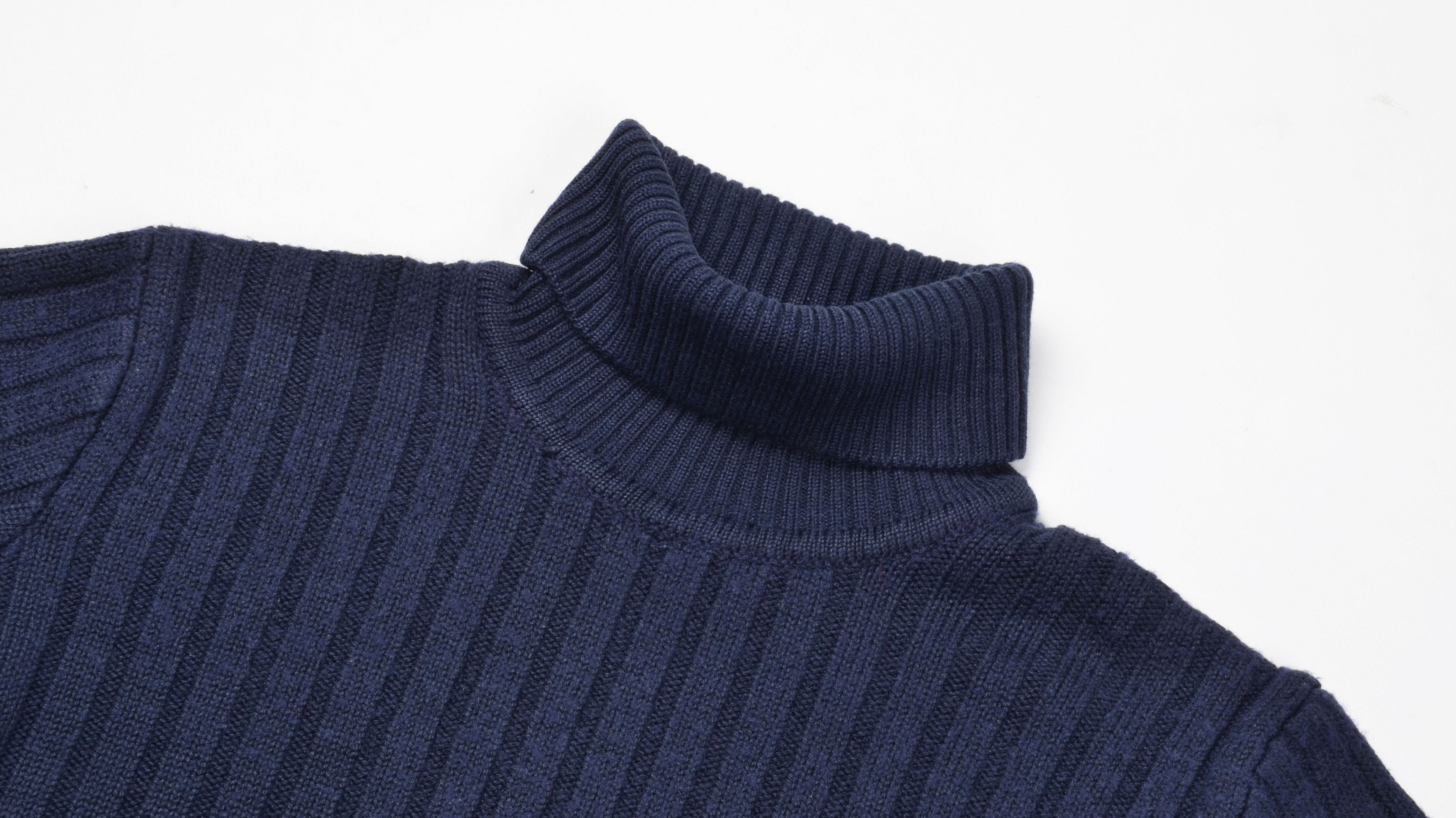 Diesel Vintage Diesel Y2K Ribbed Turtleneck Wool Blend Navy Sweater Size US M / EU 48-50 / 2 - 2 Thumbnail