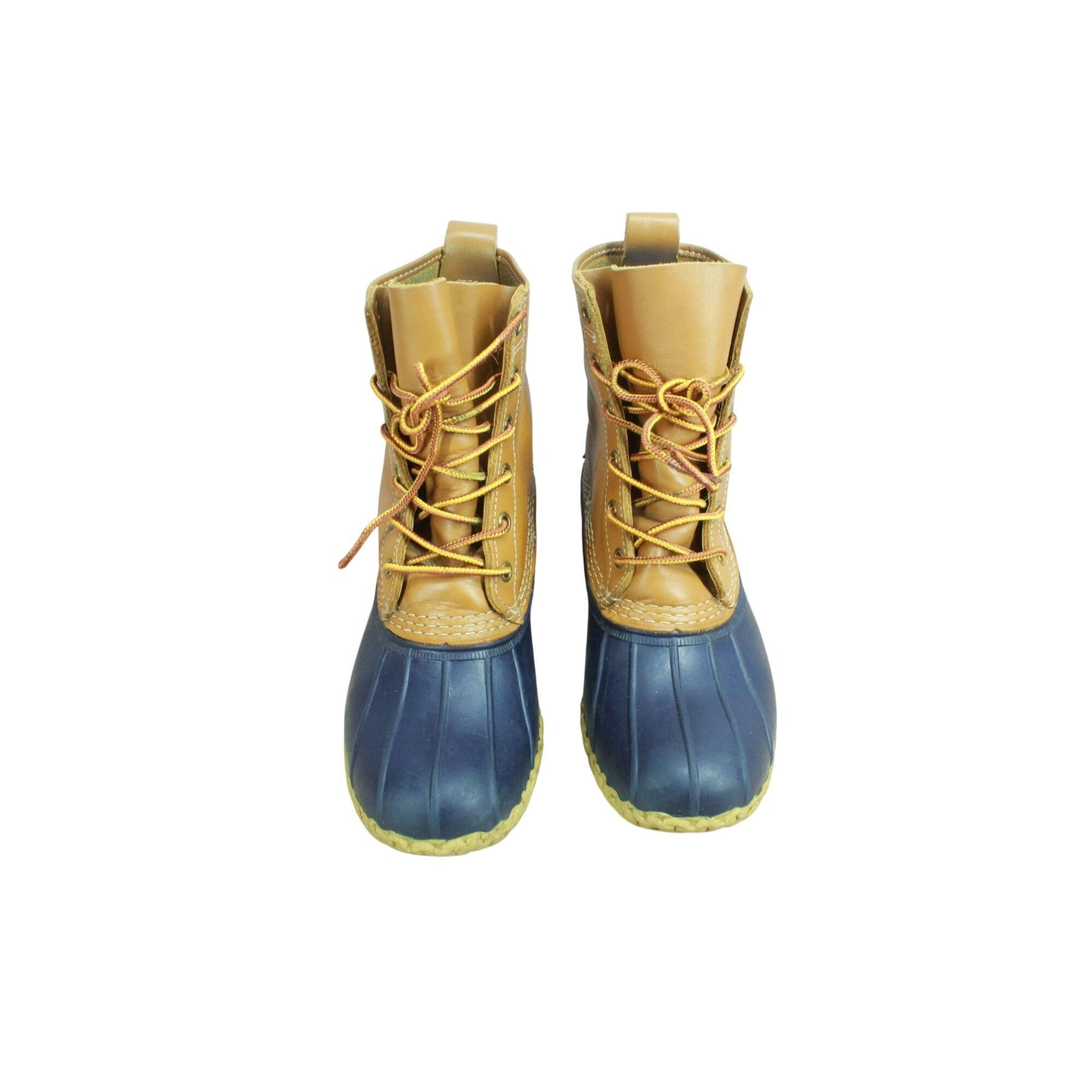 L.L. Bean LL Bean Women's Blue Brown Leather Rubber Unlined 8" Ankle D Size US 8 / IT 38 - 5 Thumbnail