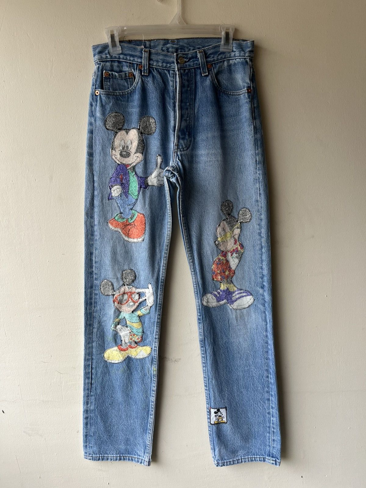 Levi's VTG 1992 Too Cute Disney X Levi’s 501 Patches Denim Jeans Size US 29 - 2 Thumbnail