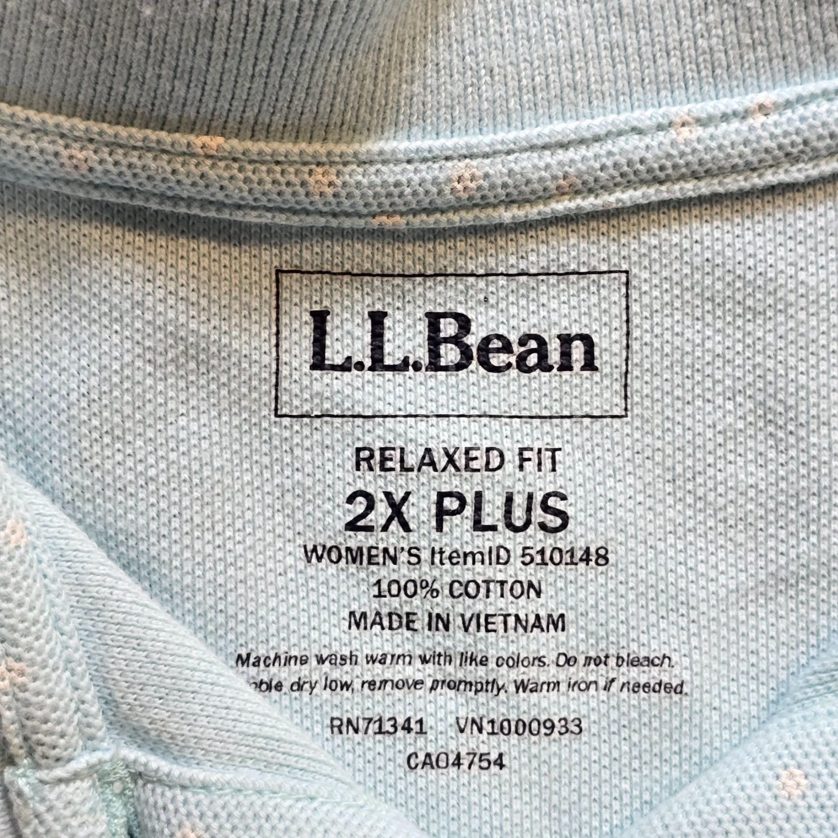 Vintage LL Bean Polo Shirt Womens 2X Blue Polka Dot Short Sleeve Casual Capsule Shirt Size XXL / US 16-18 / IT 52-54 - 3 Thumbnail
