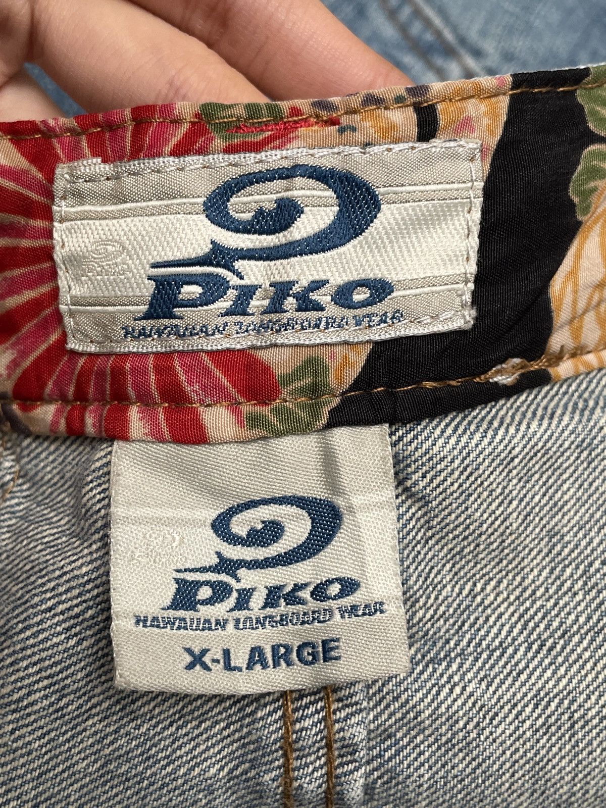 If Six Was Nine × Japanese Brand Rare Design Vintage Brand Piko Sukajan Baggy Jeans 1990s Size US 35 - 9 Thumbnail