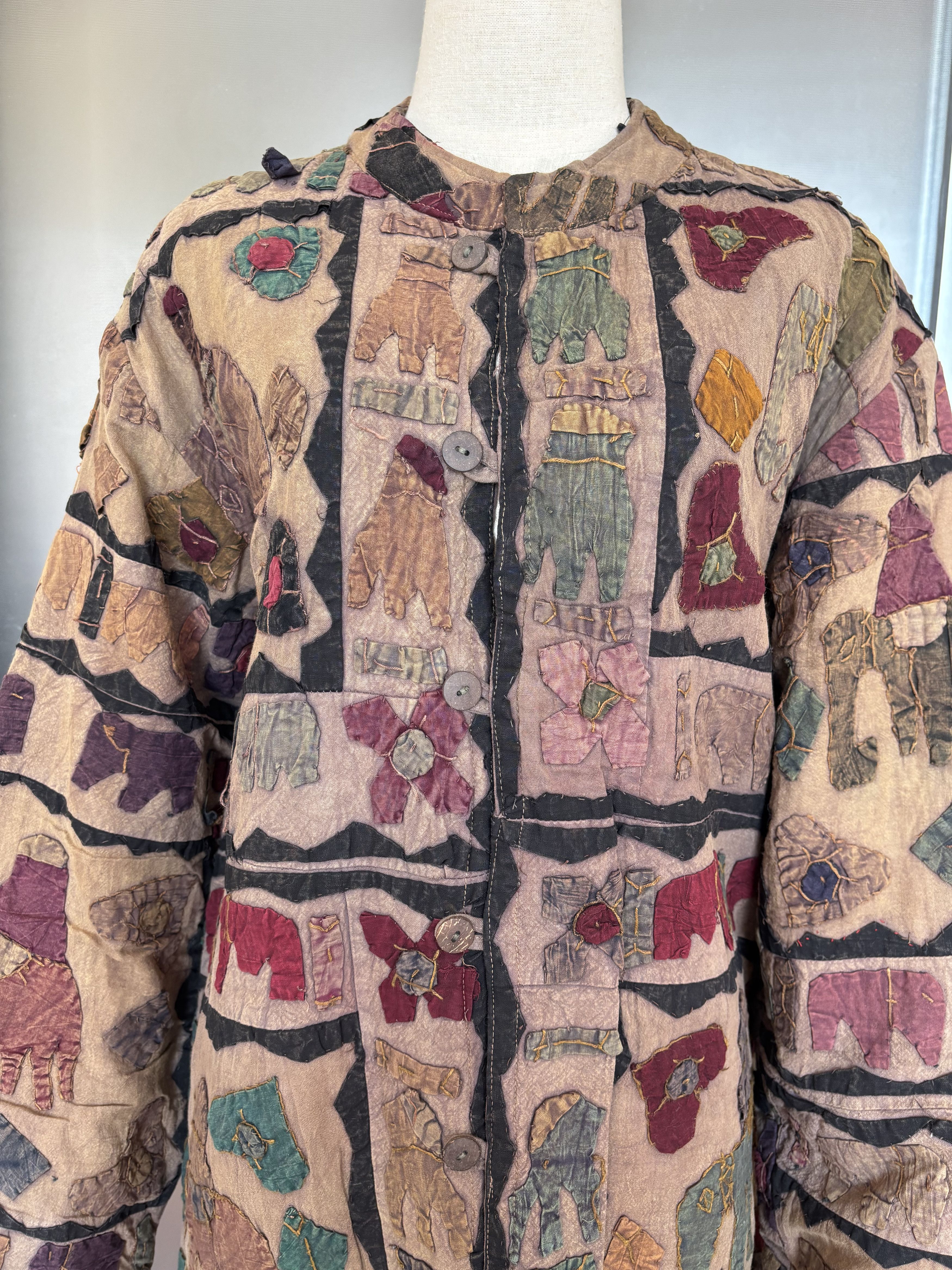 Handmade Vintage Indian Patchwork Handmade Long Winter Women Dress Size S / US 4 / IT 40 - 2 Thumbnail