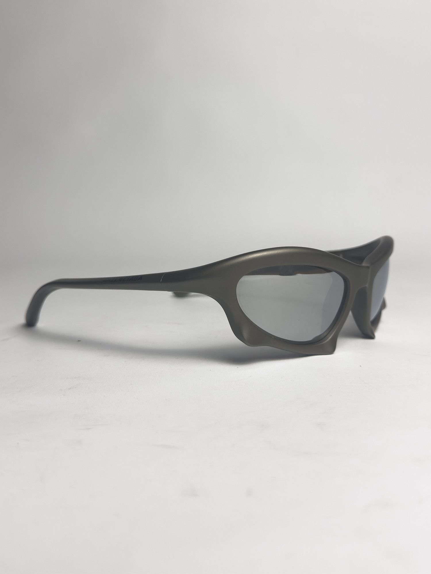 image of Balenciaga Bat Rectangle Sunglasses in Grey, Men's
