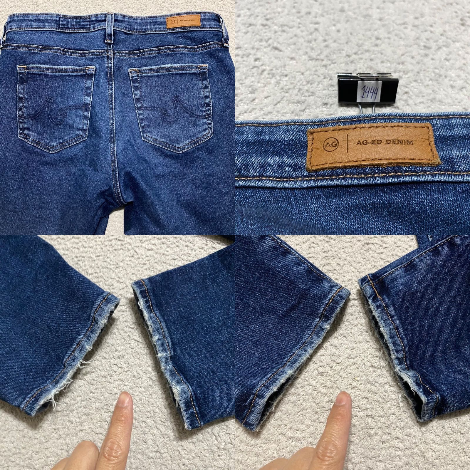 Denime AG Adriano Goldschmied Jeans Blue Denim Dark Wash Cigarette Slim 29 5-Pocket Design Size 29" - 9 Thumbnail
