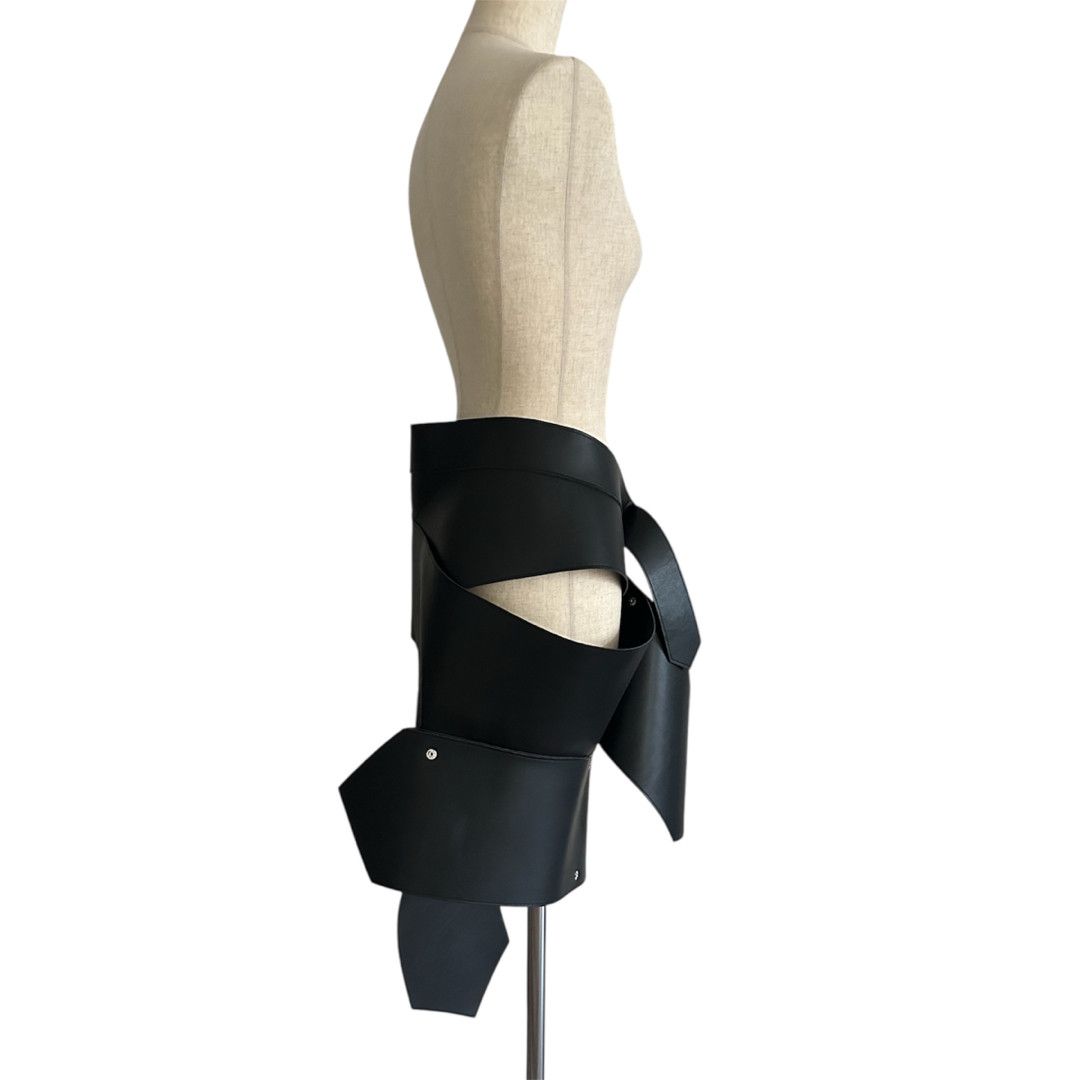 Junya Watanabe Junya Watanabe - Leather Wrap Midi Skirts Size 29" - 5 Thumbnail