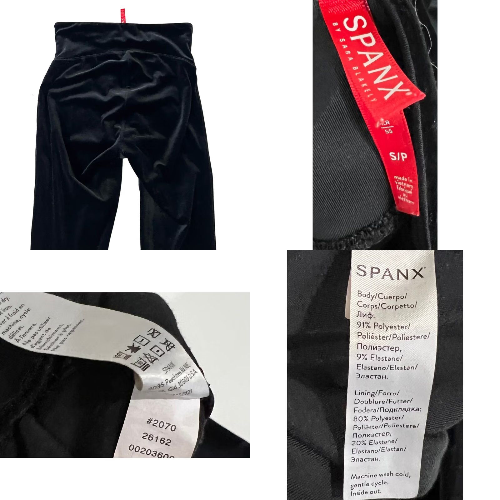 Spanx Spanx Black Velvet Leggings High Rise Stretch Party Classic Pull On Women’s Sz S Size 28" / US 6 / IT 42 - 8 Thumbnail