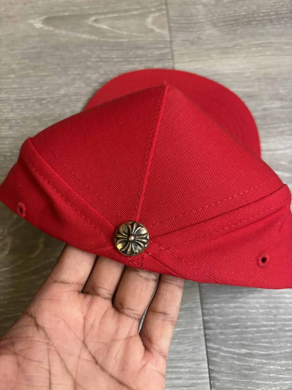 Chrome Hearts Chrome Hearts CH Baseball Cap Red/Gold Snapback Hat Size ONE SIZE - 4 Thumbnail