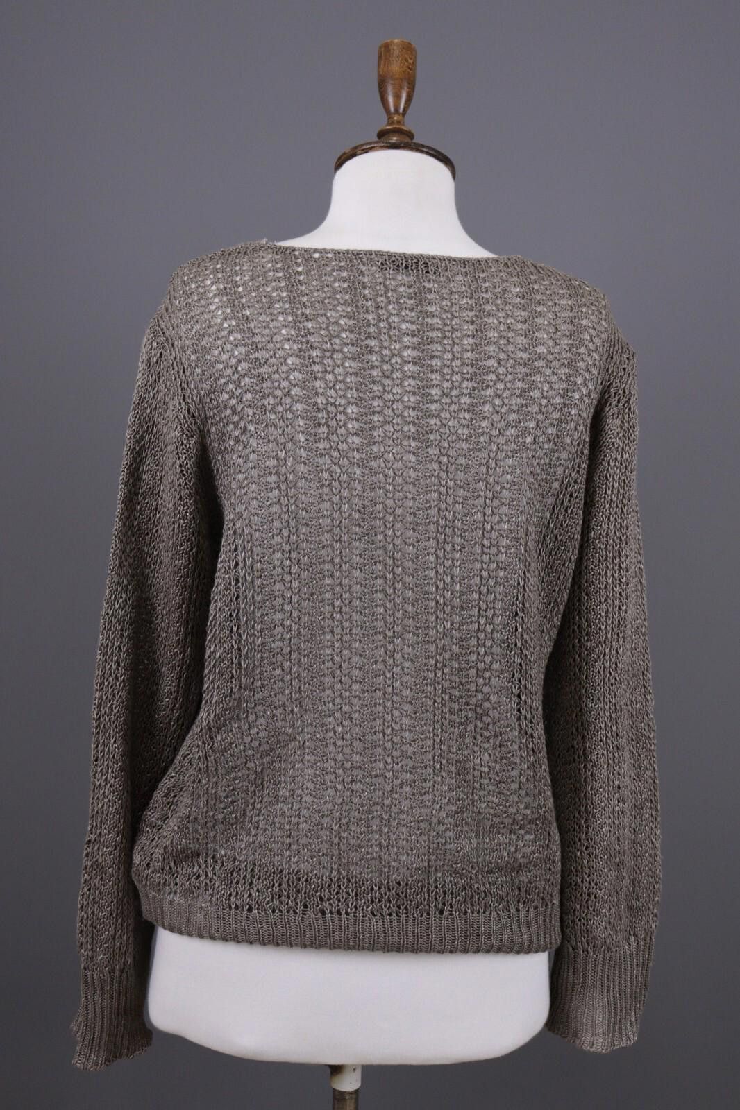 Oscar De La Renta Oska Brown Lagenlook Relaxed Linen Sweater Size 2 / M Size XS / US 0-2 / IT 36-38 - 9 Thumbnail
