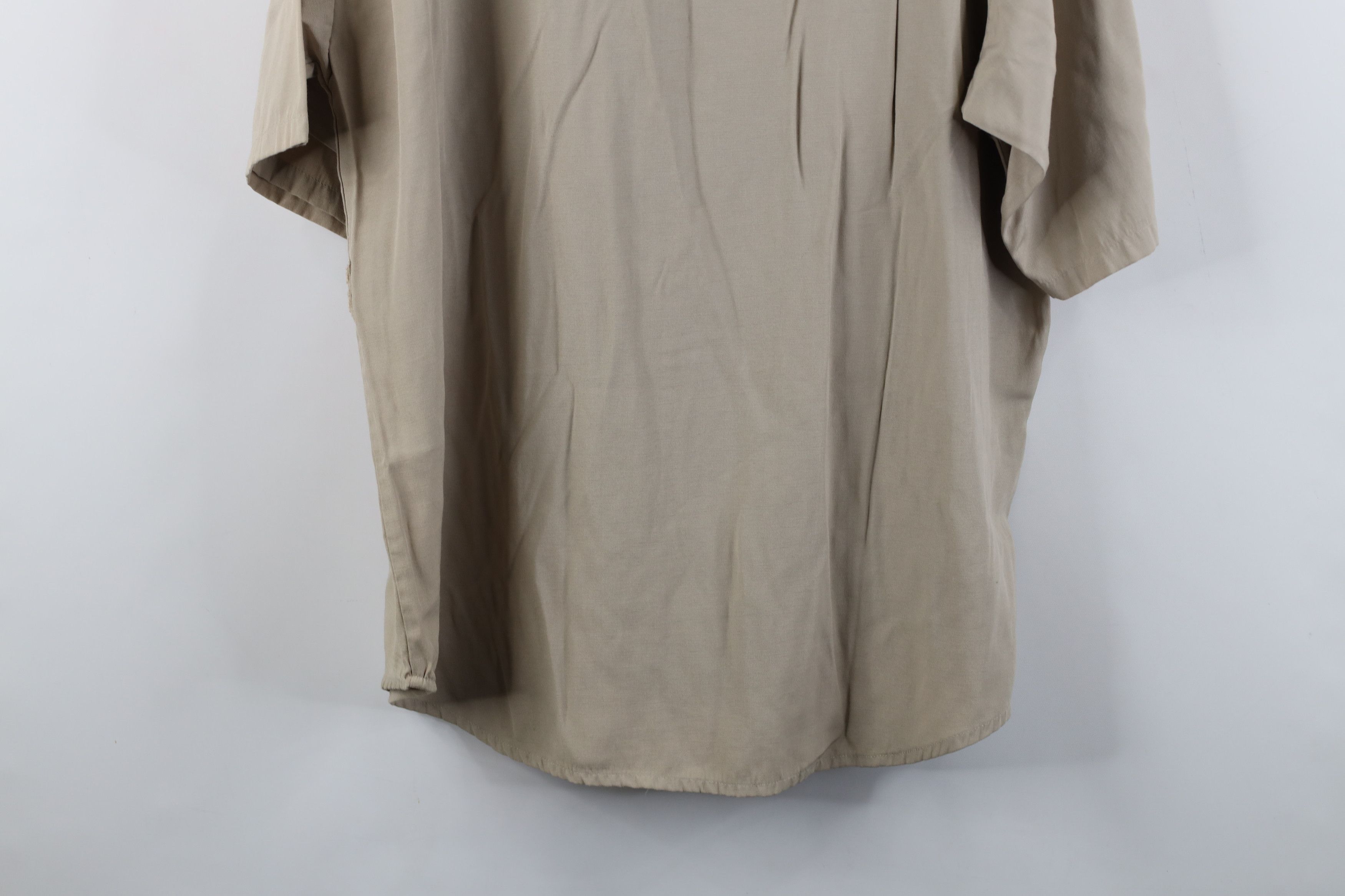 Vintage Vintage 90s Rockabilly Baggy Collared Button Shirt Beige Size US XL / EU 56 / 4 - 13 Thumbnail